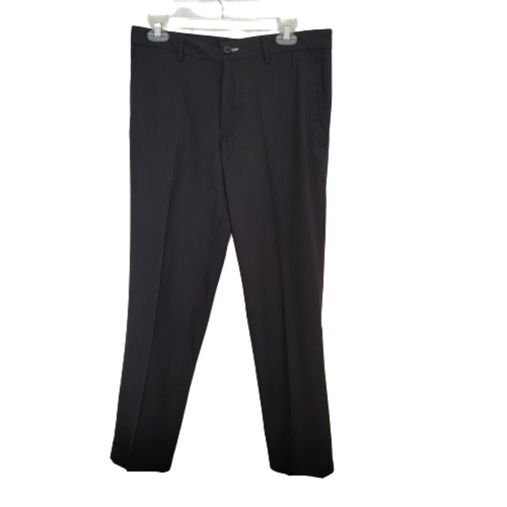Sons of Intrigue Mens Chambers Dress Pants Straight Fit Pinstripe Black 33x30 - Picture 3 of 12